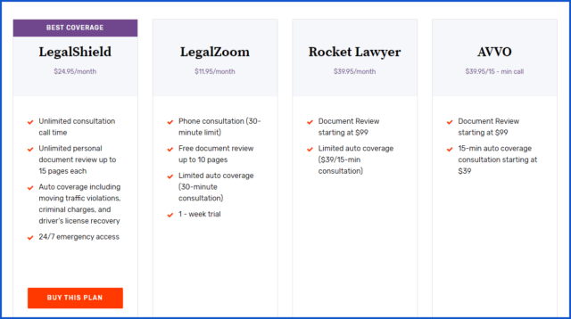 legalshield review-different plans