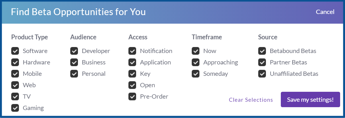 Betabound_review_personalize beta offers