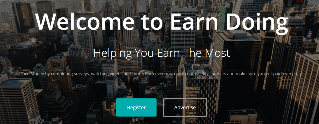 Earn_Doing_review_homepage
