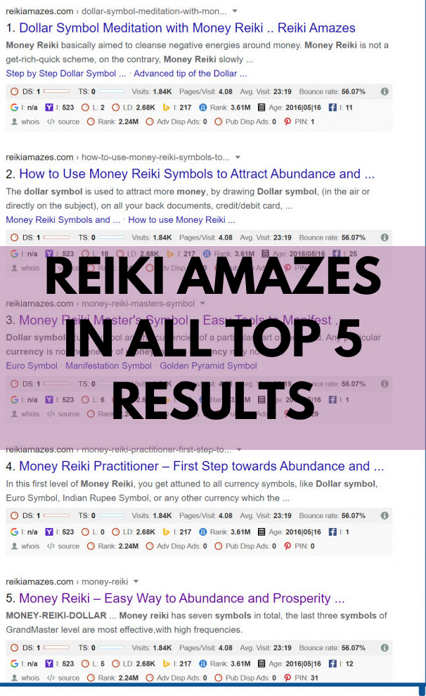 Reiki Amazes In all top 5 results