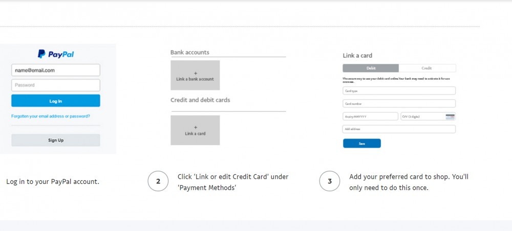 shop using your credit debit card