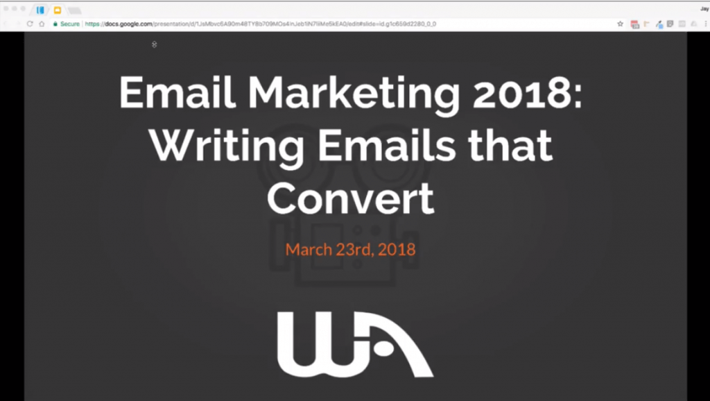 start email marketing immediately jay's wabinar