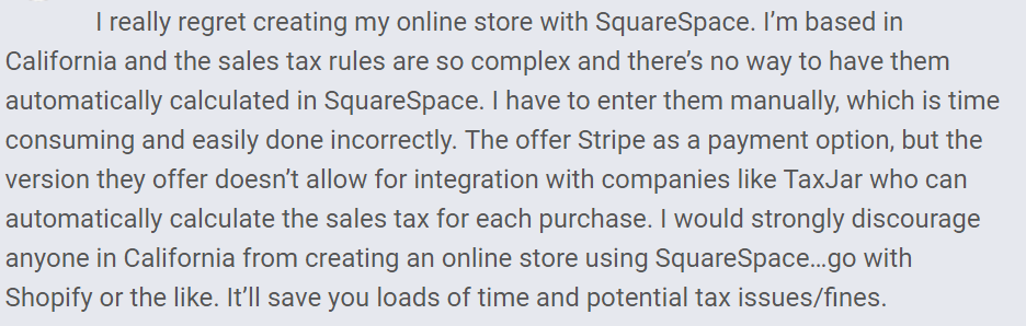 Tax issues at Squarespace