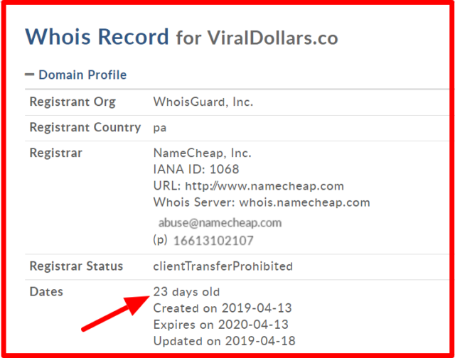 whois of viral dollars