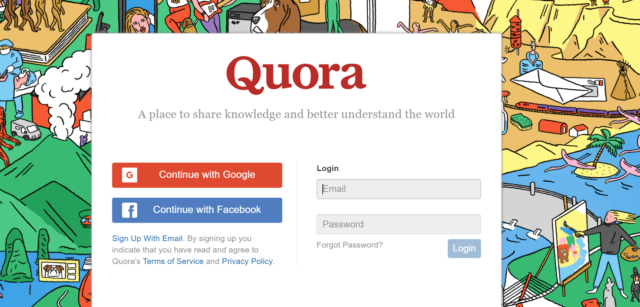 quora homepage