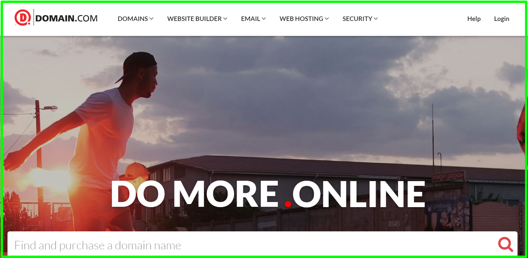 domain.com homepage