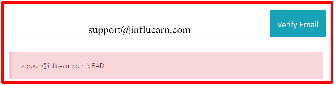 email verification of influearn