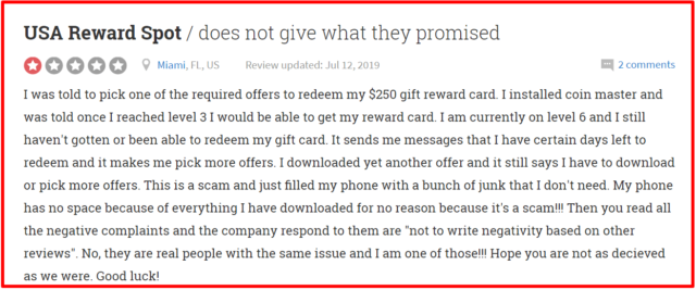 usareardspot flashreward complaints