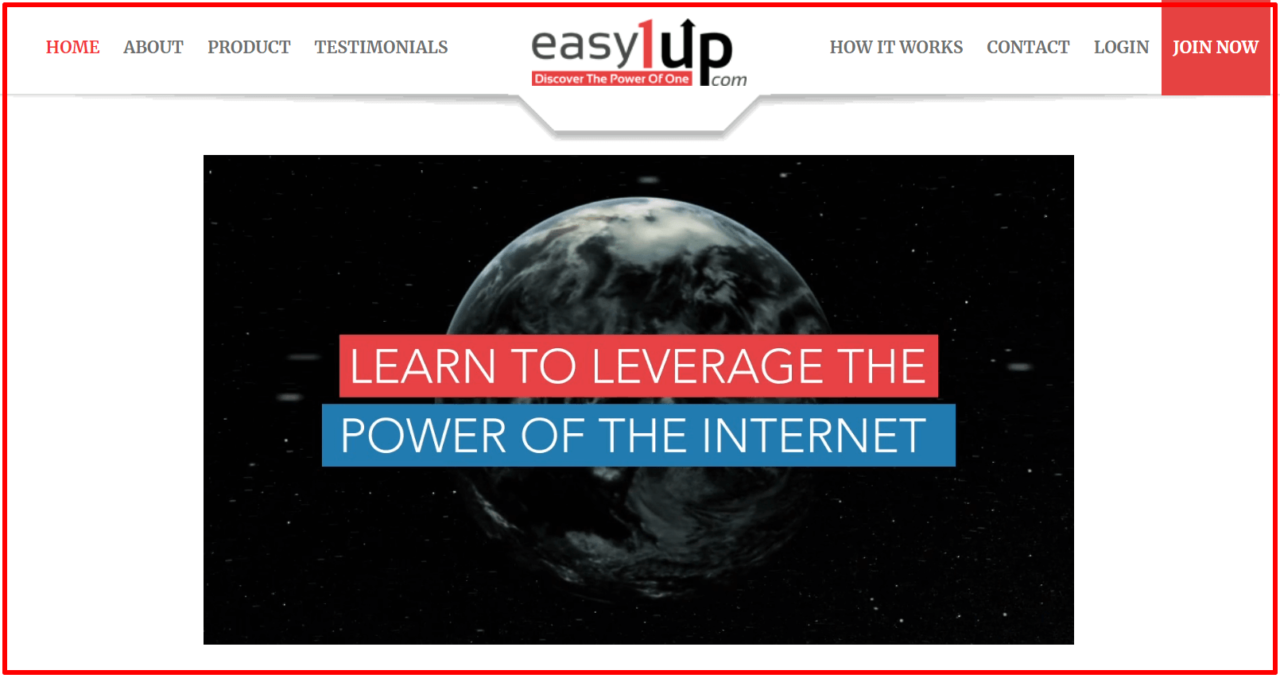 homepage of easy1 up