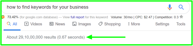 compare google how to find keywords for your business - Google Search (1)