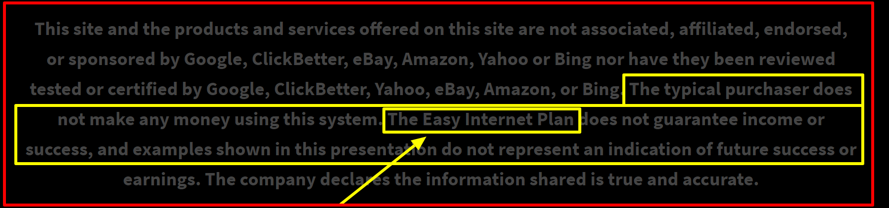 disclaimer of fast home sites