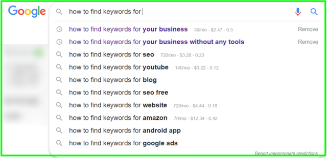 _how to find keywords for your business