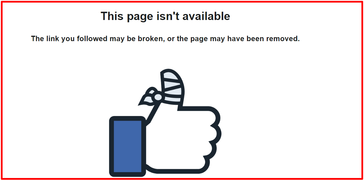 Facebook page not found