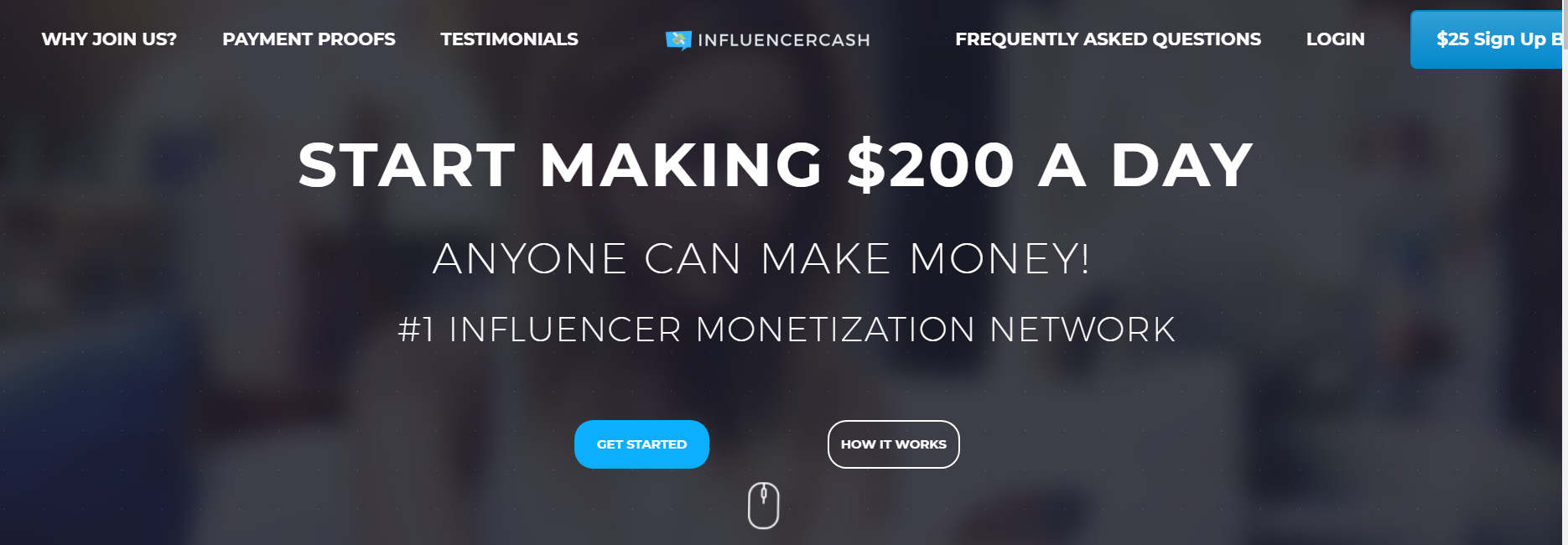 homepage influencer cash.co