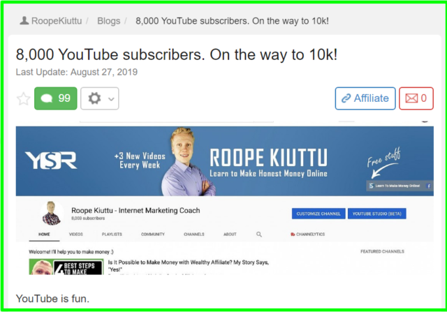 youtube success roope