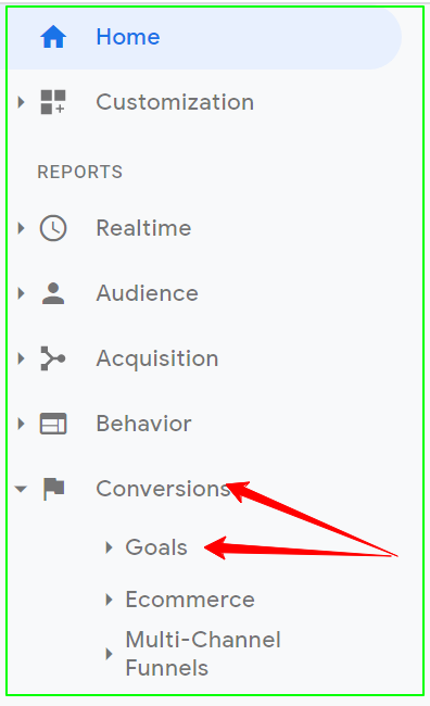 analytics goals and events tracking