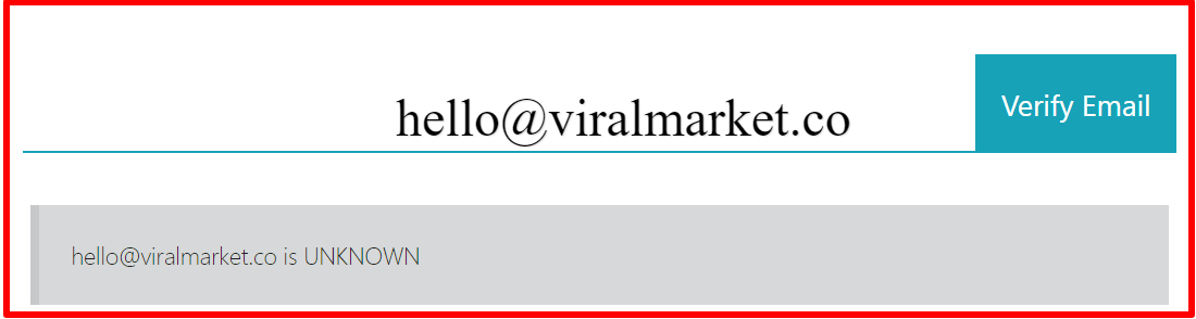 eamil verification of viral market