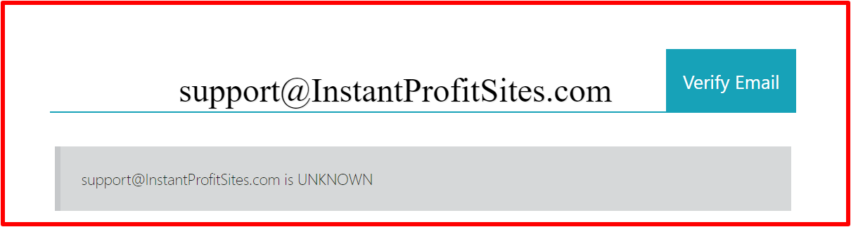 failed email verification of instant profit sites