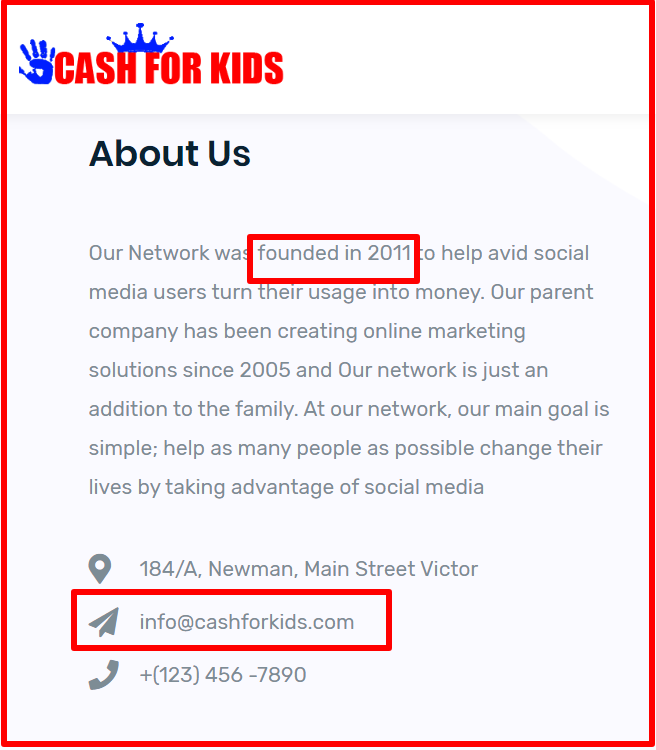 about cash for kids