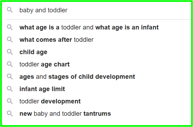 baby and toddler keyword