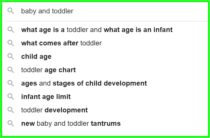 baby and toddler keyword