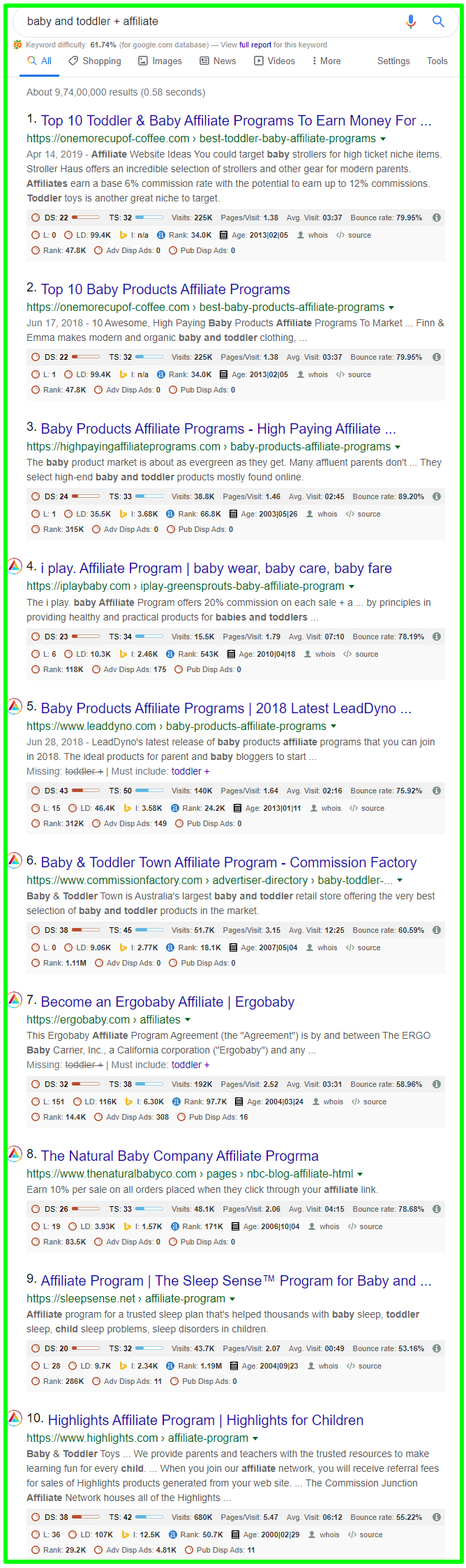 affiliate program search