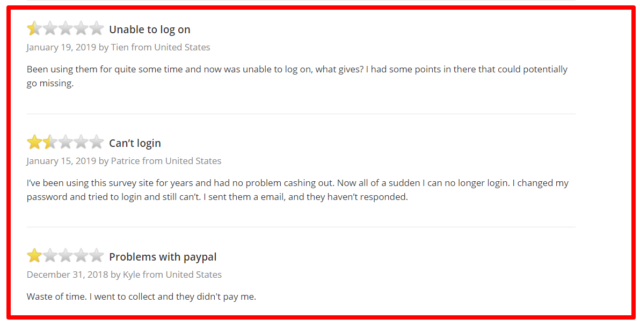 complaints about surveyu