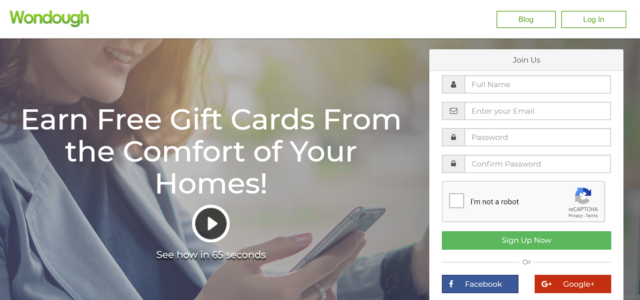 homepage of wondough