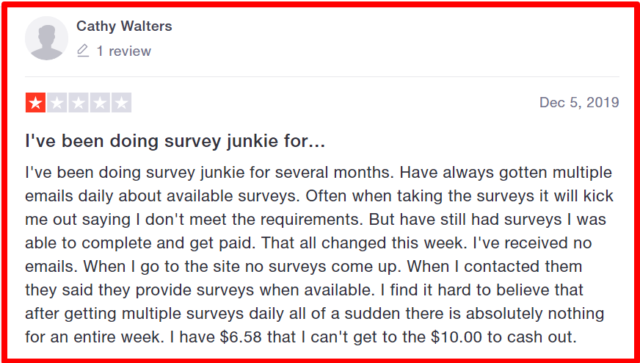 complaints about survey junkie