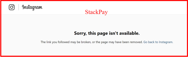 instagram stackpay is not available