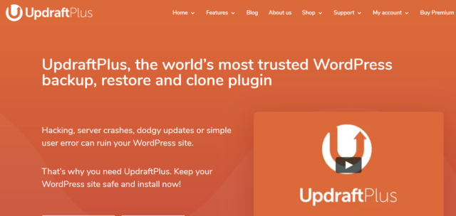 updraftplus plugin for backups