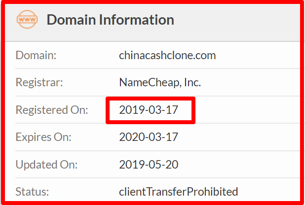 whois Chinacashclone