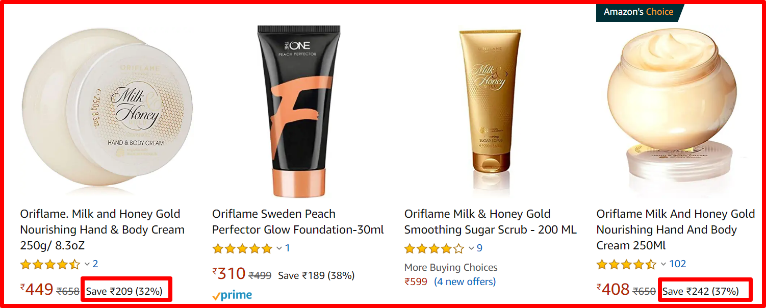 Amazon in oriflame products offer today