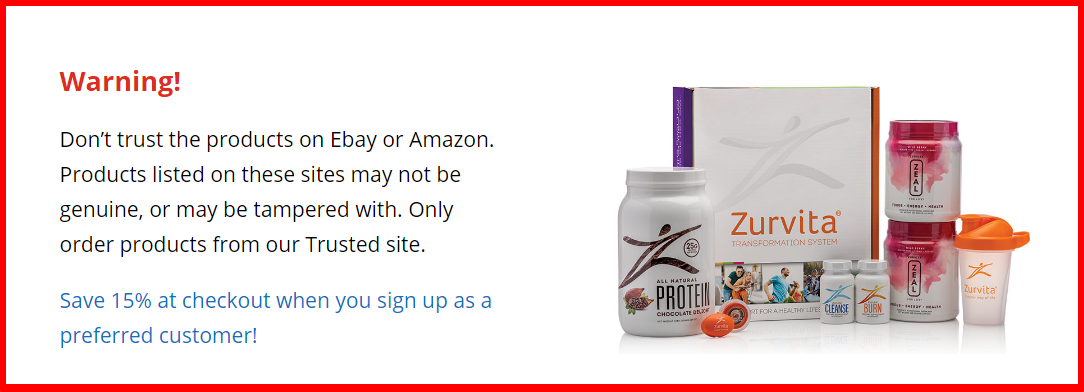 zurvita mlm review-warning against amazon and ebay