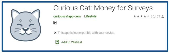 Curious Cat review-homepage Google Play