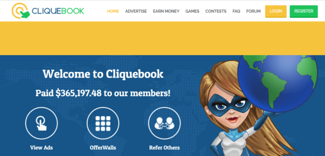 cliquebook review-homepage