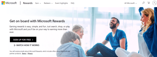 microsoft rewards review-homepage