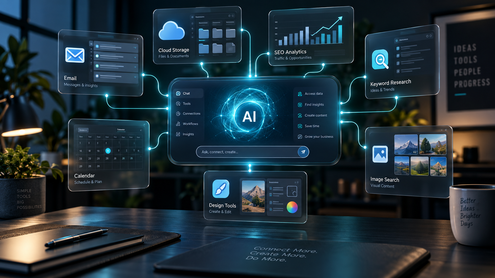 AI connecting multiple external tools through MCP servers